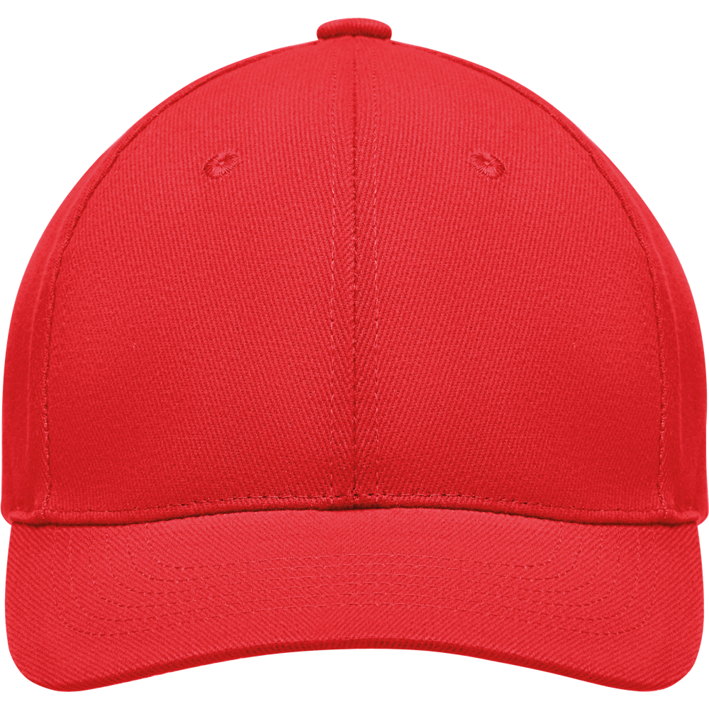 6-Panel Heavy Cotton Baseball Cap_RED_front