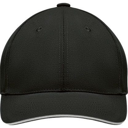 6-Panel Heavy Cotton Baseball Cap_WHITE/BLACK_front