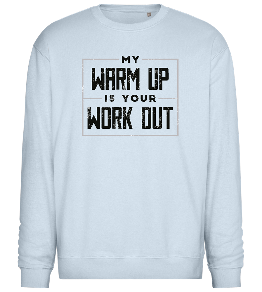 Warm Up Warrior Design - Comfort Essential Unisex Sweater_CREAMY BLUE_front