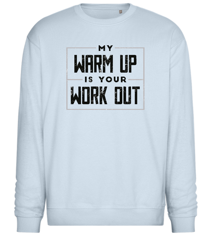 Warm Up Warrior Design - Comfort Essential Unisex Sweater_CREAMY BLUE_front