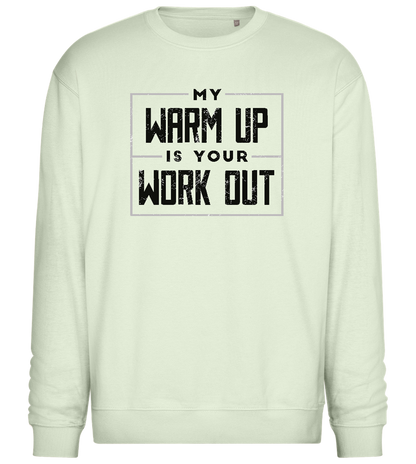 Warm Up Warrior Design - Comfort Essential Unisex Sweater_CREAMY GREEN_front