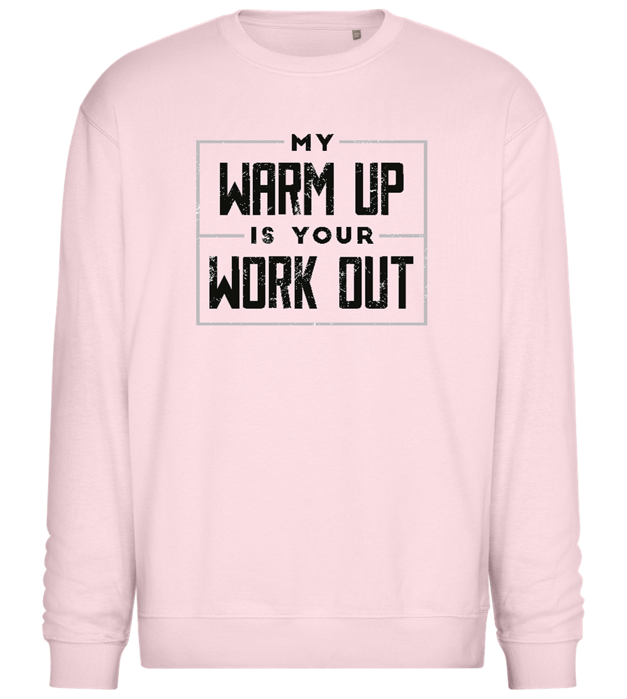 Warm Up Warrior Design - Comfort Essential Unisex Sweater_LIGHT PEACH ROSE_front