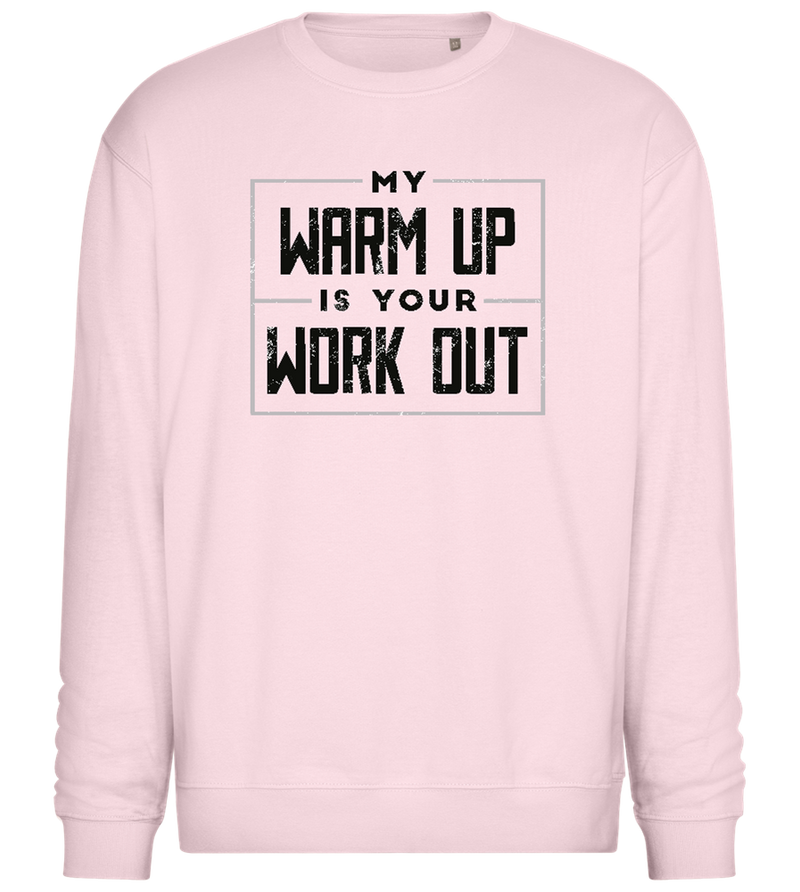 Warm Up Warrior Design - Comfort Essential Unisex Sweater_LIGHT PEACH ROSE_front