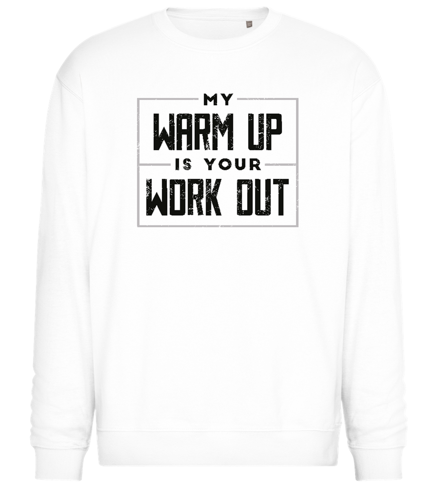 Warm Up Warrior Design - Comfort Essential Unisex Sweater_WHITE_front