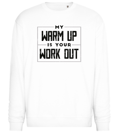 Warm Up Warrior Design - Comfort Essential Unisex Sweater_WHITE_front