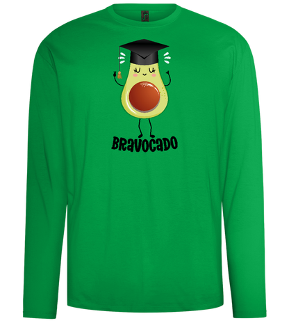 Graduation Bravocado 2 Design - Comfort men's long sleeve t-shirt_MEADOW GREEN_front