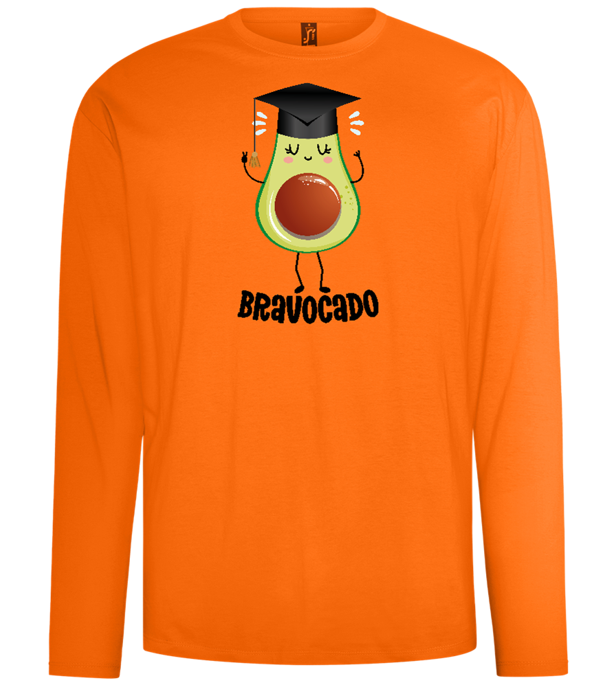 Graduation Bravocado 2 Design - Comfort men's long sleeve t-shirt_ORANGE_front