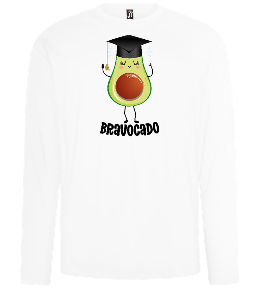 Graduation Bravocado 2 Design - Comfort men's long sleeve t-shirt_WHITE_front