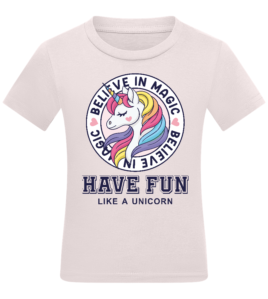 Believe in Magic Unicorn Design - Comfort kids fitted t-shirt_LIGHT PINK_front