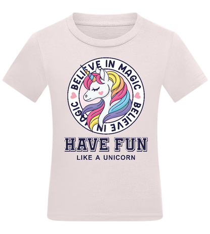 Believe in Magic Unicorn Design - Comfort kids fitted t-shirt_LIGHT PINK_front