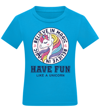 Believe in Magic Unicorn Design - Comfort kids fitted t-shirt_TURQUOISE_front