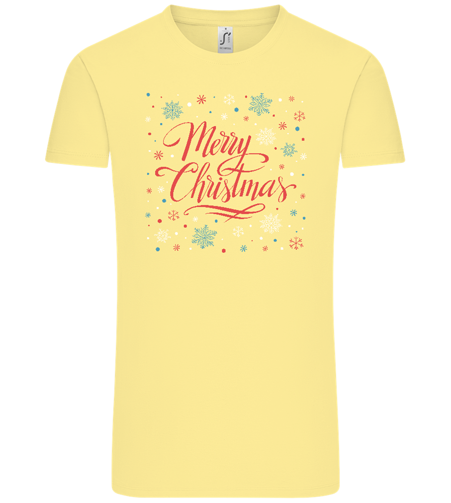 Merry Christmas Snowflakes Design - Comfort Unisex T-Shirt_AMARELO CLARO_front