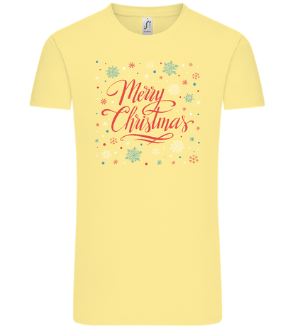 Merry Christmas Snowflakes Design - Comfort Unisex T-Shirt_AMARELO CLARO_front