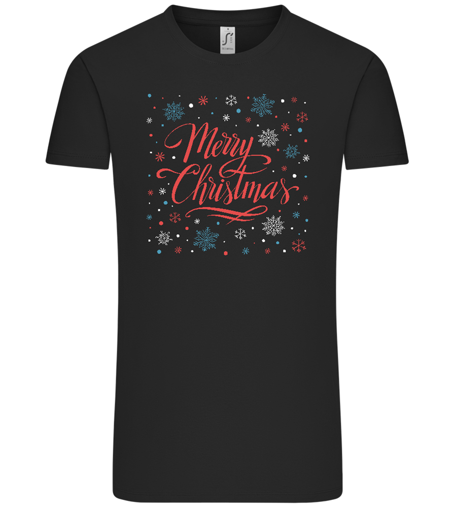 Merry Christmas Snowflakes Design - Comfort Unisex T-Shirt_DEEP BLACK_front