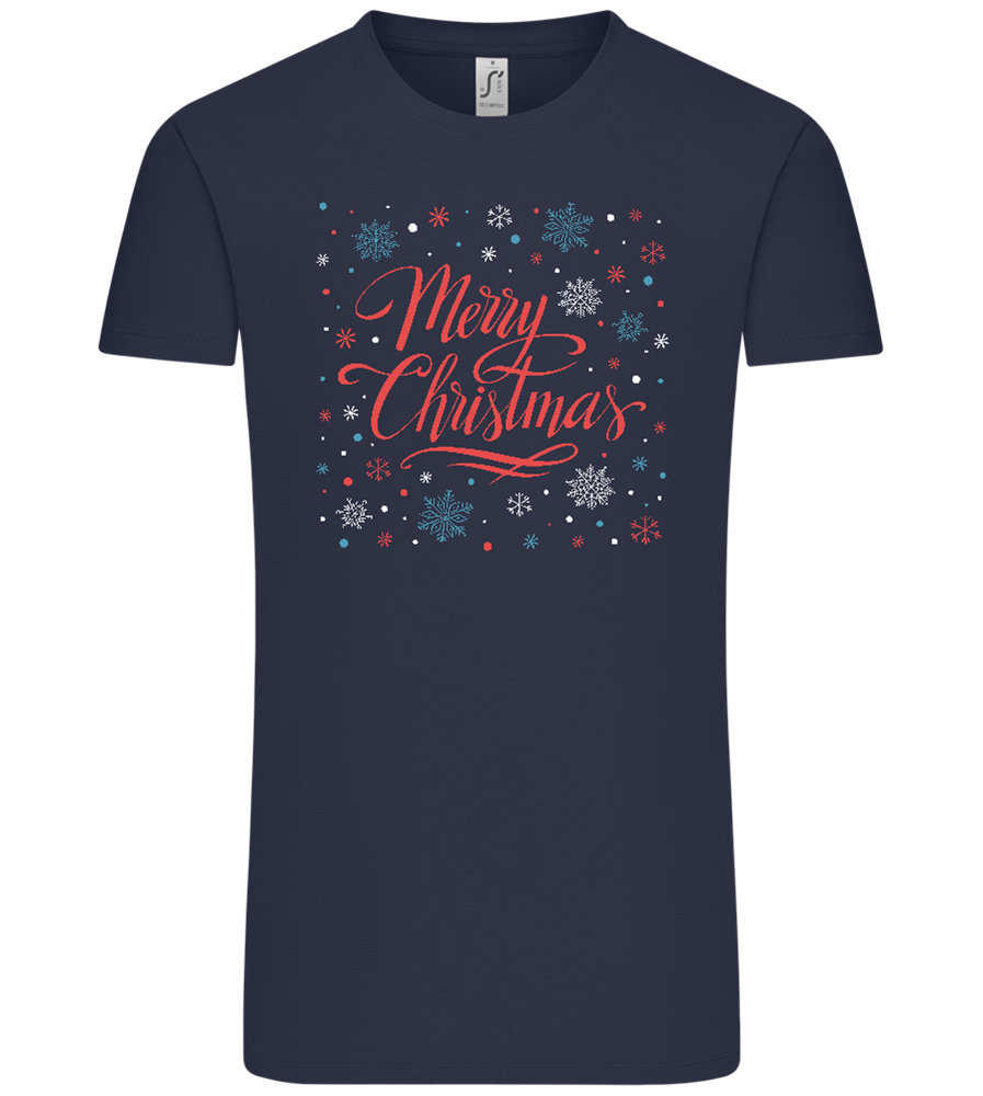 Merry Christmas Snowflakes Design - Comfort Unisex T-Shirt_FRENCH NAVY_front