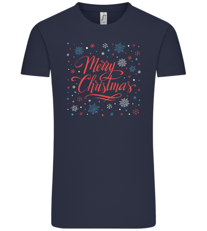 Merry Christmas Snowflakes Design - Comfort Unisex T-Shirt_FRENCH NAVY_front