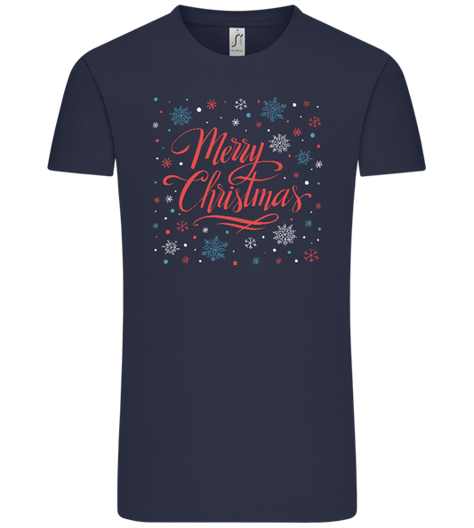 Merry Christmas Snowflakes Design - Comfort Unisex T-Shirt_FRENCH NAVY_front