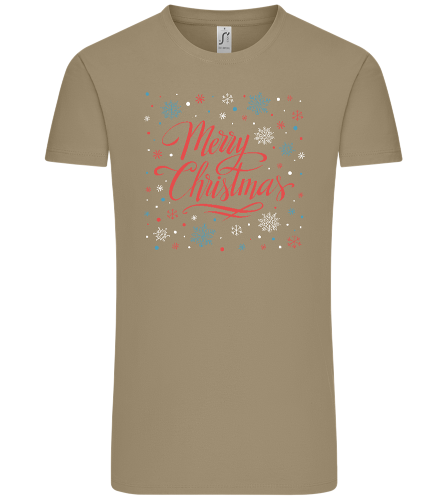 Merry Christmas Snowflakes Design - Comfort Unisex T-Shirt_KHAKI_front