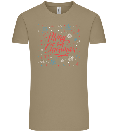 Merry Christmas Snowflakes Design - Comfort Unisex T-Shirt_KHAKI_front