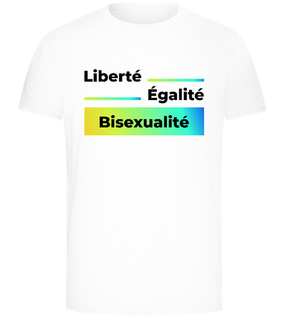 Yellow and Blue Bisexualité Design - Comfort Unisex T-Shirt_WHITE_front