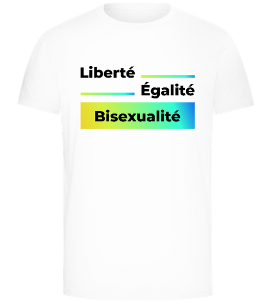 Yellow and Blue Bisexualité Design - Comfort Unisex T-Shirt_WHITE_front