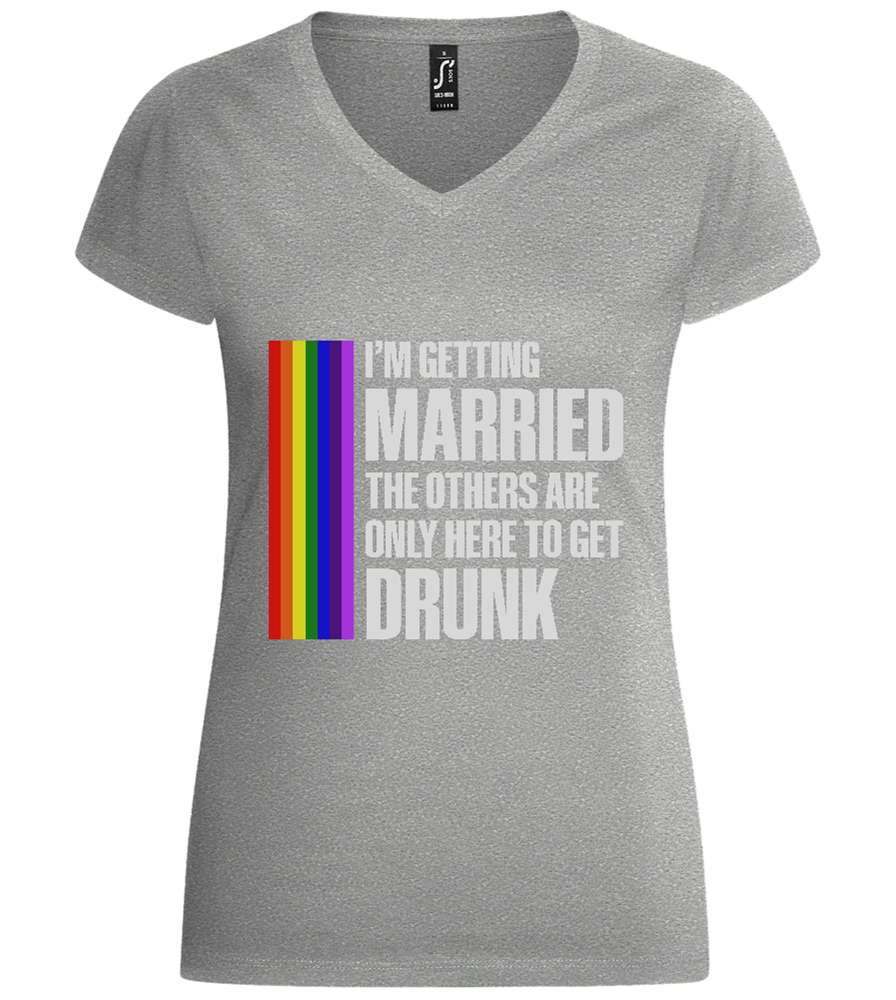 I'm Getting Married Design - Basic women's v-neck t-shirt_ORION GREY_front