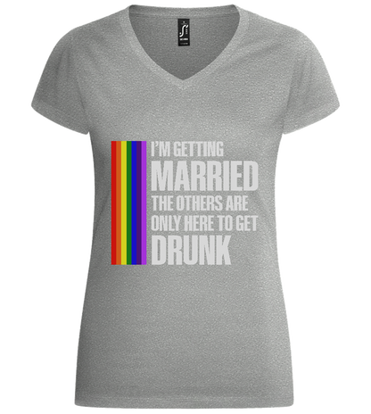 I'm Getting Married Design - Basic women's v-neck t-shirt_ORION GREY_front