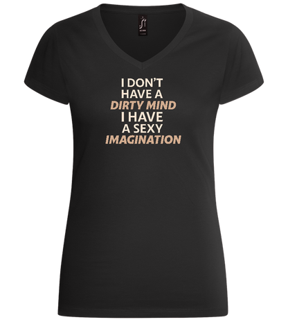 Sexy Imagination Design - Basic women's v-neck t-shirt_DEEP BLACK_front