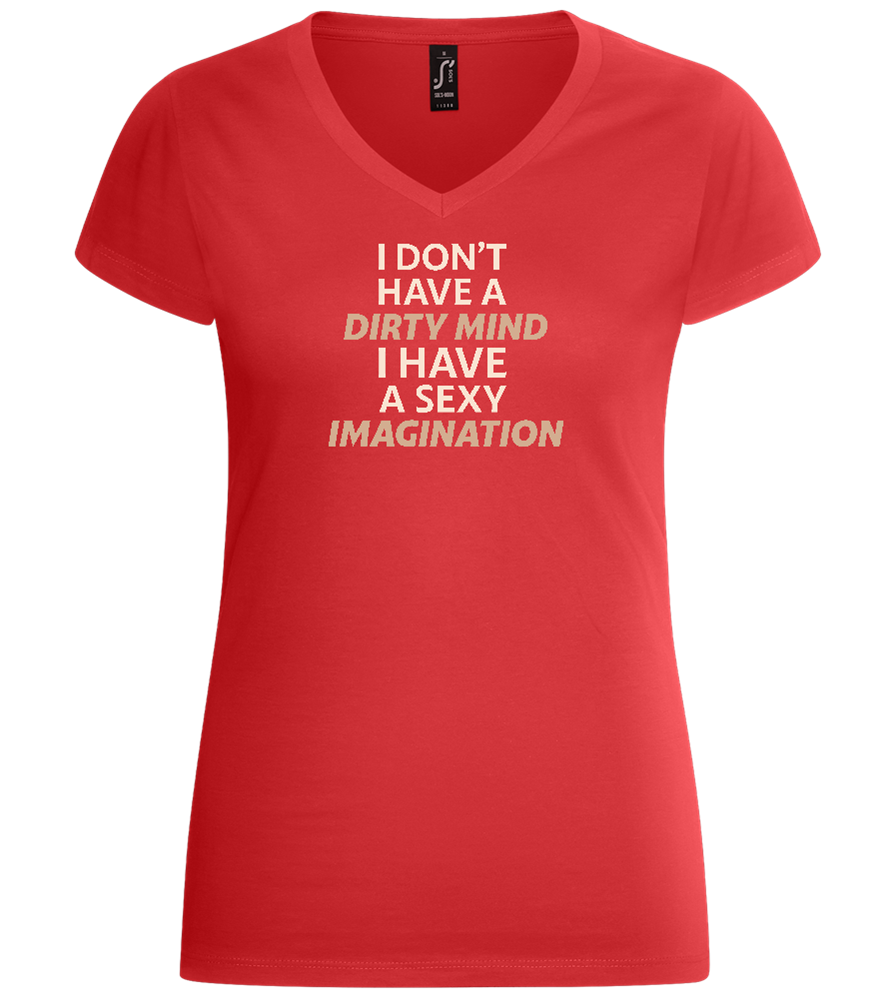 Sexy Imagination Design - Basic women's v-neck t-shirt_RED_front