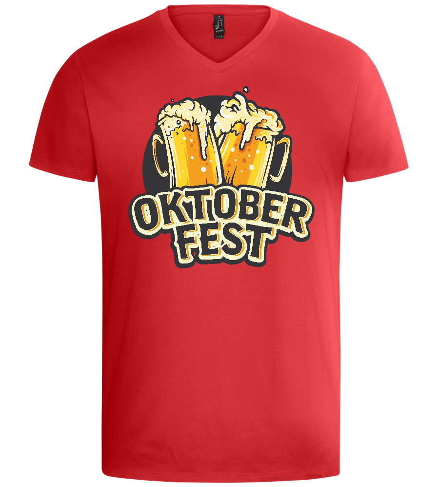 Oktoberfest Beers Design - Basic men's v-neck t-shirt_RED_front