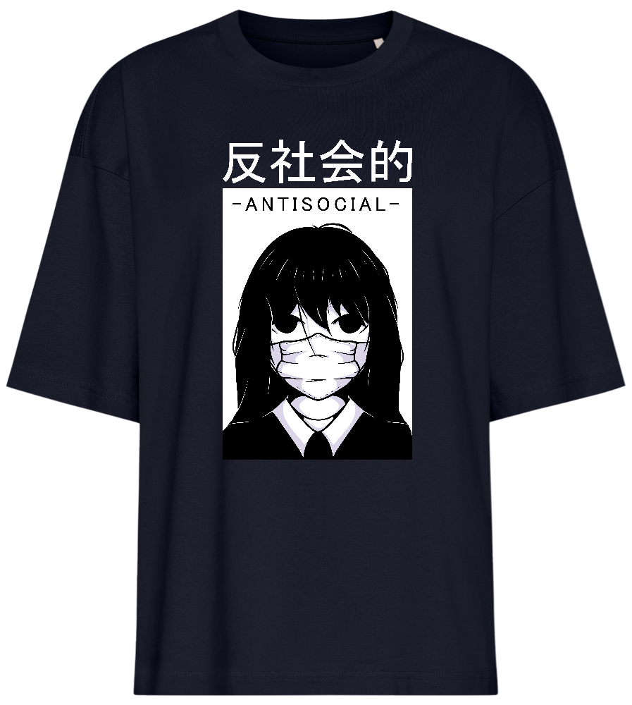Antisocial Girl Design - Premium women's oversized t-shirt_FRENCH NAVY_front