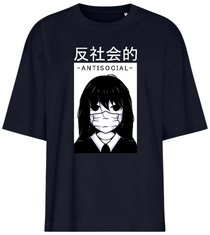 Antisocial Girl Design - Premium women's oversized t-shirt_FRENCH NAVY_front