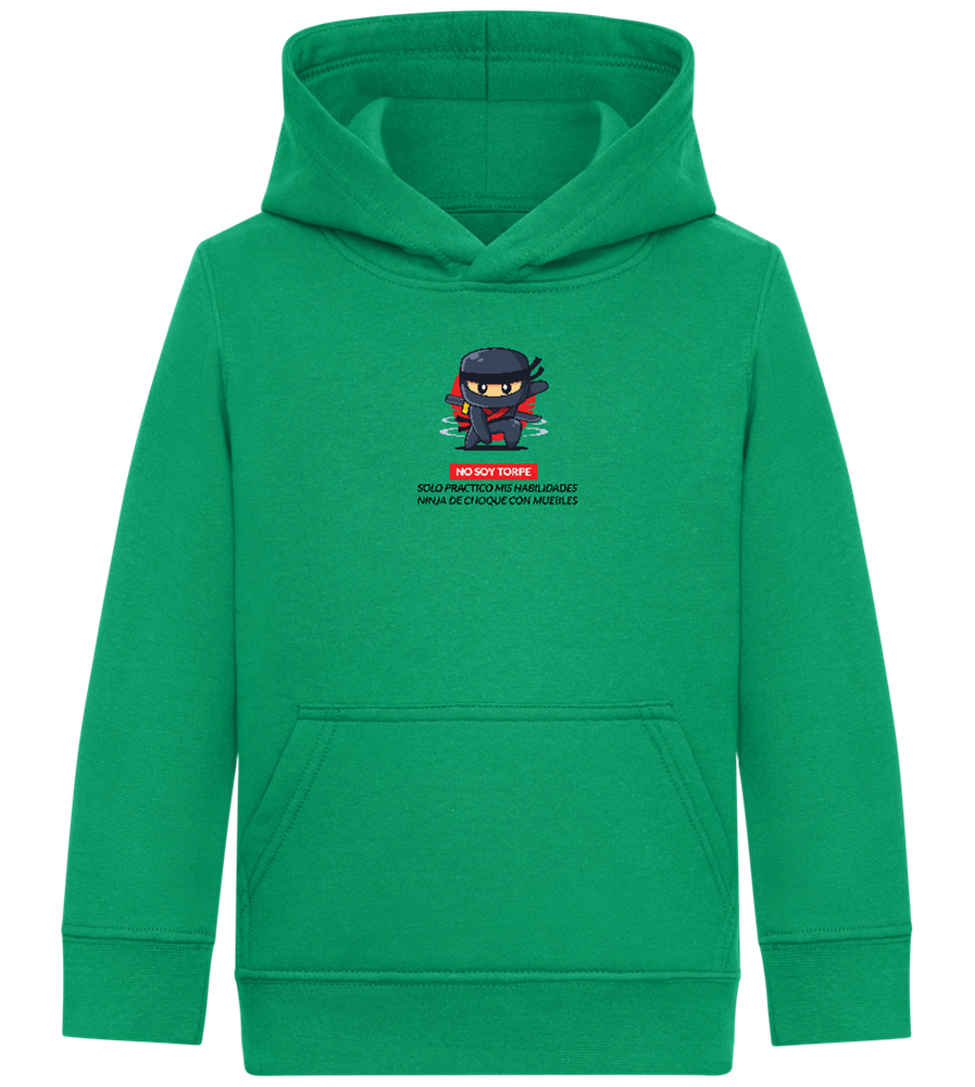 Ninja Design - Comfort Kids Hoodie_MEADOW GREEN_front