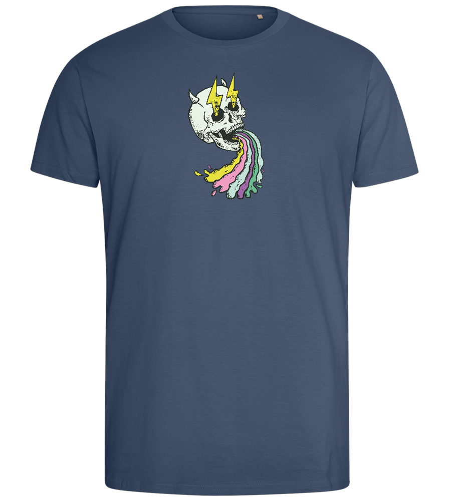 Rainbow Skull Design - Comfort men's fitted t-shirt_DENIM_front