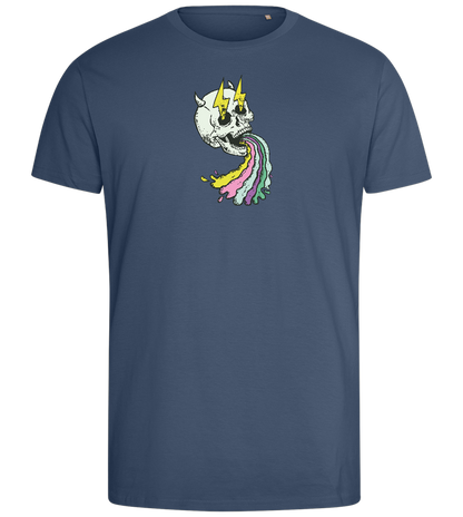 Rainbow Skull Design - Comfort men's fitted t-shirt_DENIM_front