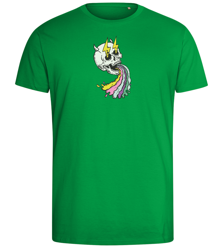 Rainbow Skull Design - Comfort men's fitted t-shirt_MEADOW GREEN_front