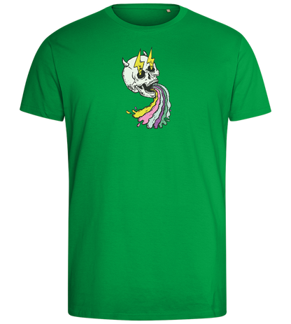 Rainbow Skull Design - Comfort men's fitted t-shirt_MEADOW GREEN_front