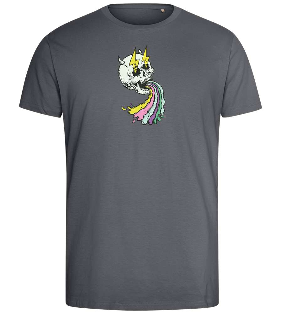 Rainbow Skull Design - Comfort men's fitted t-shirt_MOUSE GREY_front