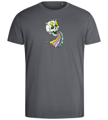 Rainbow Skull Design - Comfort men's fitted t-shirt_MOUSE GREY_front