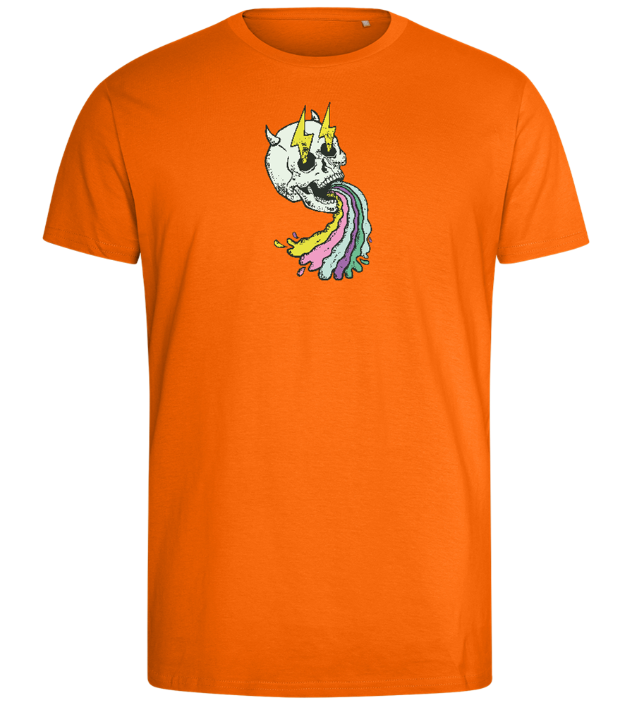 Rainbow Skull Design - Comfort men's fitted t-shirt_ORANGE_front