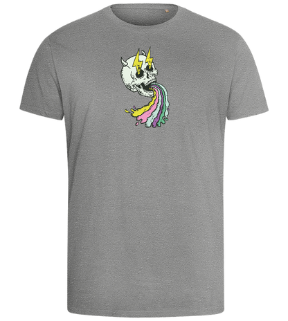 Rainbow Skull Design - Comfort men's fitted t-shirt_ORION GREY_front