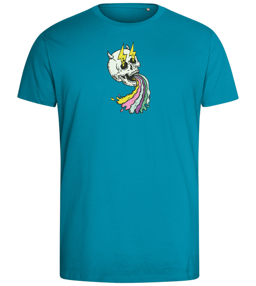 Rainbow Skull Design - Comfort men's fitted t-shirt_TURQUOISE_front