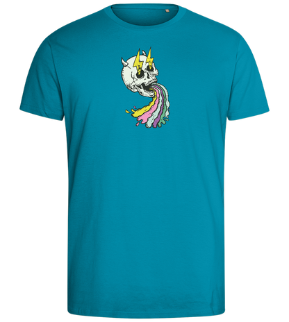 Rainbow Skull Design - Comfort men's fitted t-shirt_TURQUOISE_front