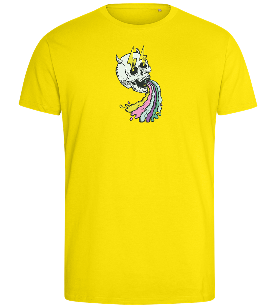 Rainbow Skull Design - Comfort men's fitted t-shirt_YELLOW_front