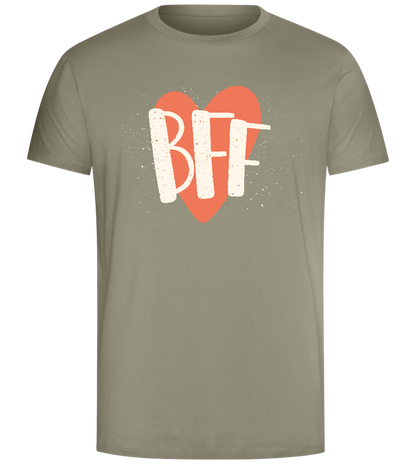 BFF Heart Design - Comfort Unisex T-Shirt_KHAKI_front