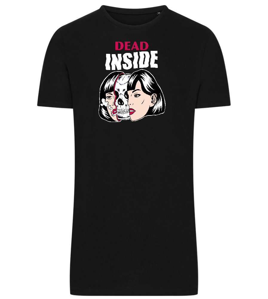 Dead Inside Skull Design - Comfort men's long t-shirt_DEEP BLACK_front