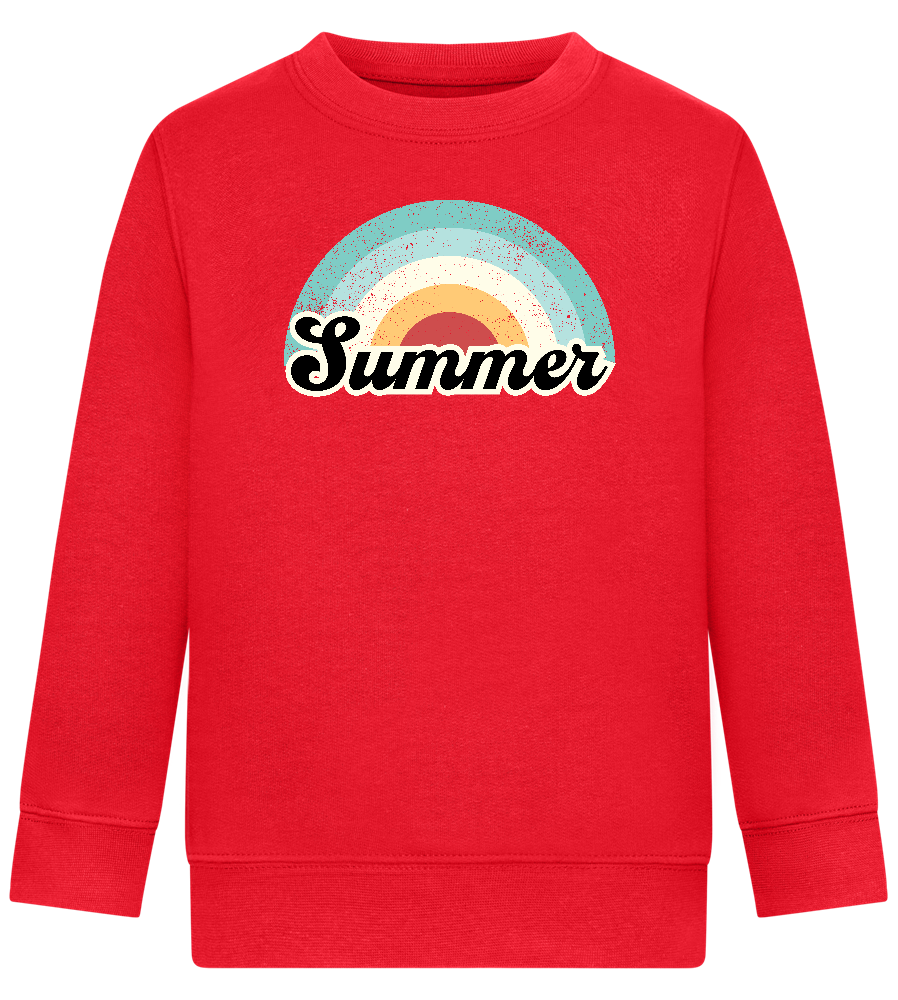 Summer Rainbow Design - Comfort Kids Sweater_BRIGHT RED_front