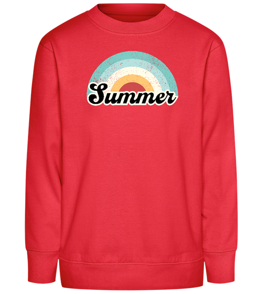 Summer Rainbow Design - Comfort Kids Sweater_BRIGHT RED_front