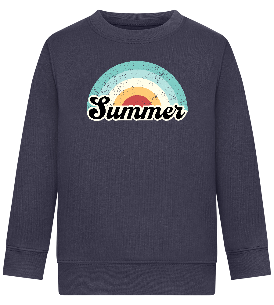 Summer Rainbow Design - Comfort Kids Sweater_FRENCH NAVY_front