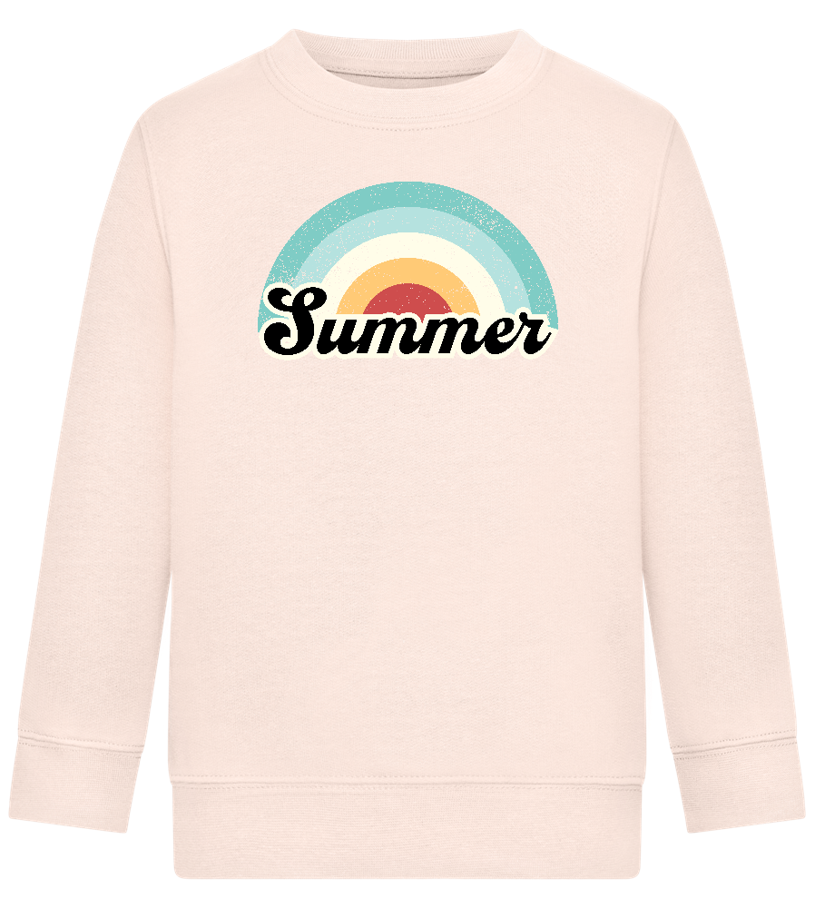 Summer Rainbow Design - Comfort Kids Sweater_LIGHT PEACH ROSE_front